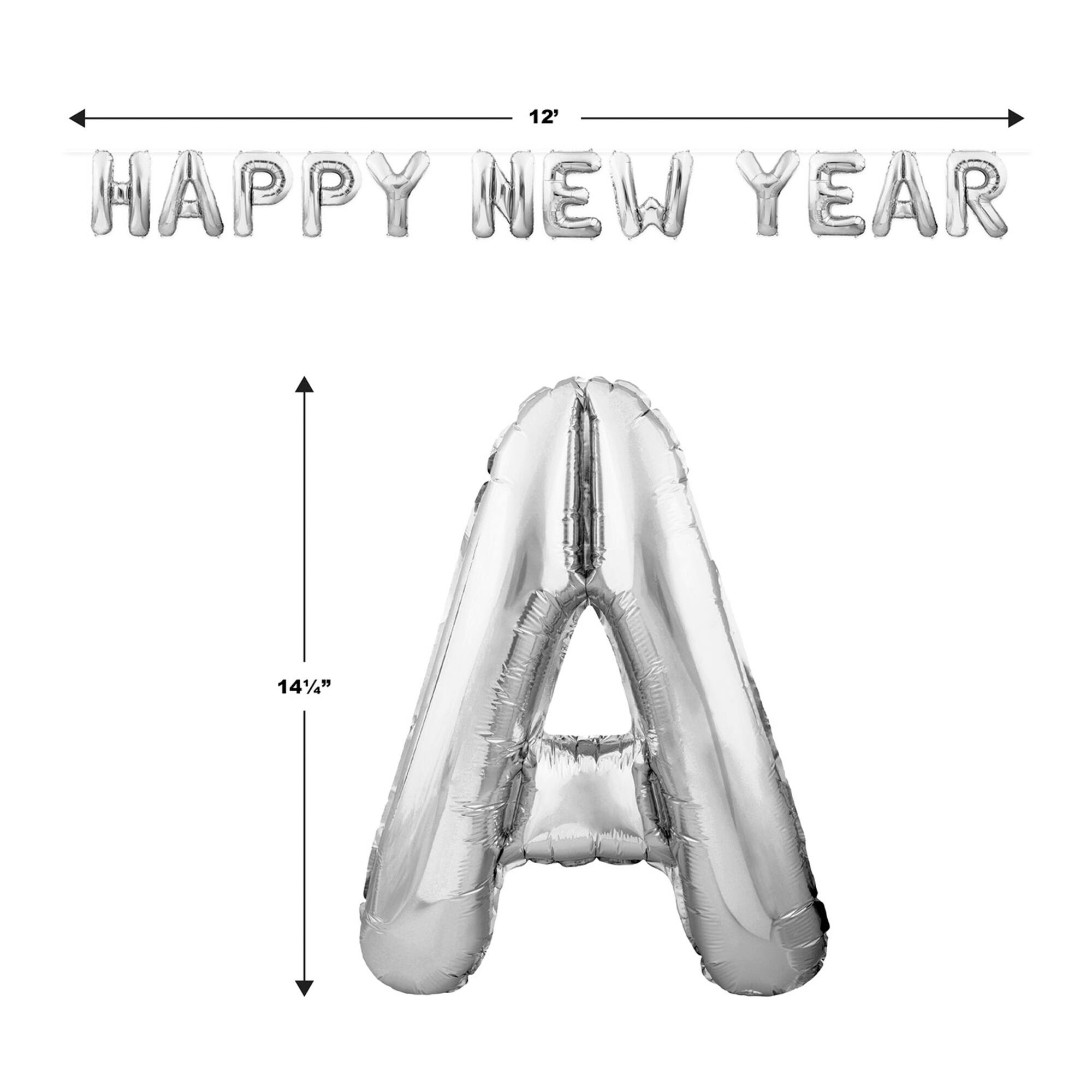 Beistle 12ft. Silver Happy New Year Balloon Streamers, 2ct.